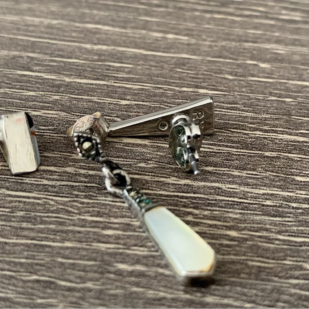 Earring Lot Sterling Silver 925 Rebecca Minkoff Hematite Triangle Stud